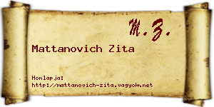 Mattanovich Zita névjegykártya