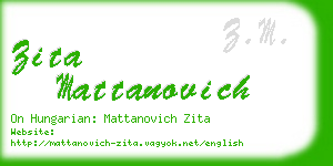 zita mattanovich business card